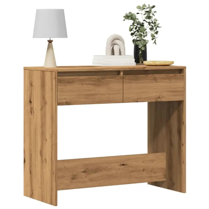 Bewerk hout bijzettafel voor in elk interieur met opbergmogelijkheden - artisanaal eikenkleurig / 1 - Bijzettafels
