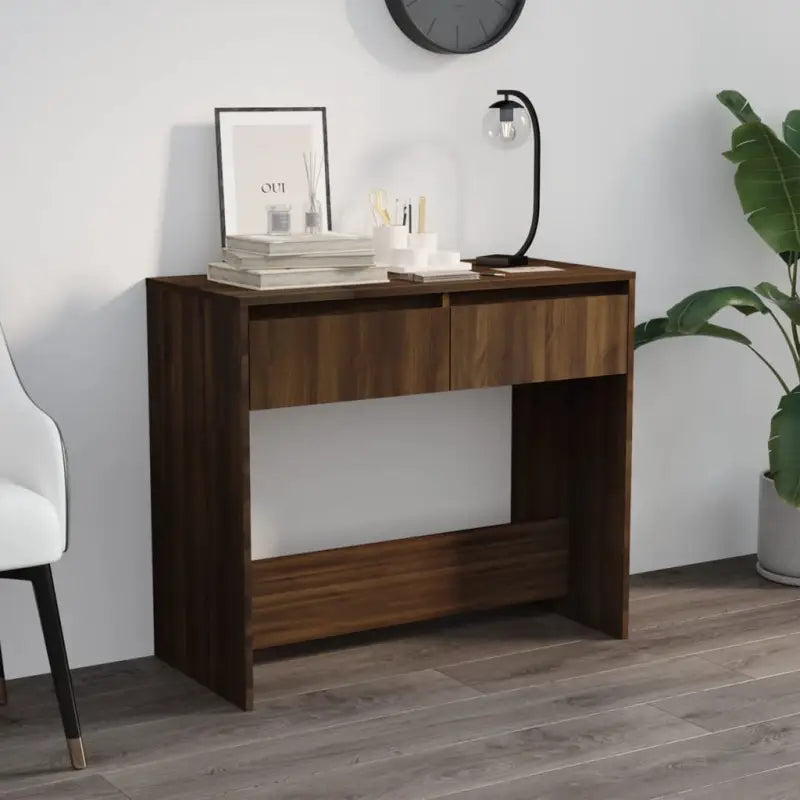 Bewerk hout bijzettafel voor in elk interieur met opbergmogelijkheden - bruin eikenkleur / 1 - Bijzettafels