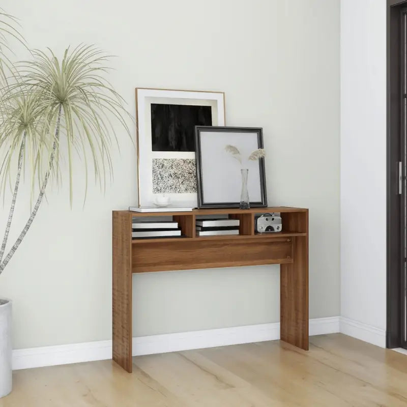 Bewerk hout bijzettafel voor stijl en functionaliteit - 1 / bruin eikenkleur / 105 cm - Bijzettafels