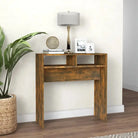 Bewerk hout bijzettafel voor stijl en functionaliteit - 1 / Gerookt eiken / 78 cm - Bijzettafels