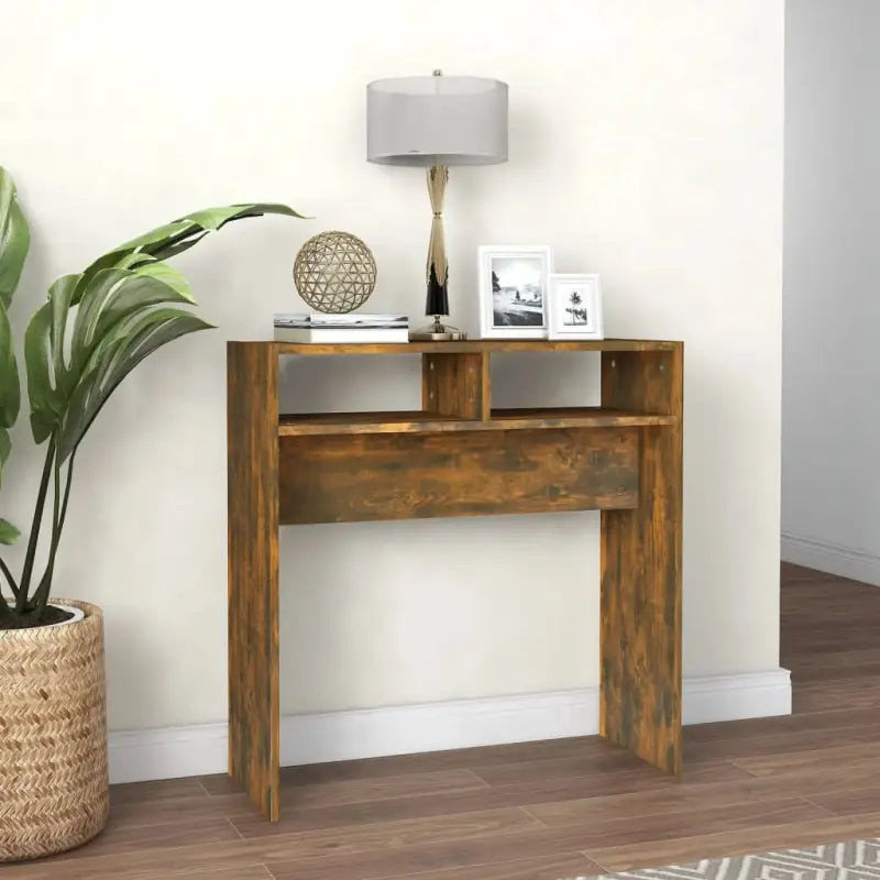 Bewerk hout bijzettafel voor stijl en functionaliteit - 1 / Gerookt eiken / 78 cm - Bijzettafels