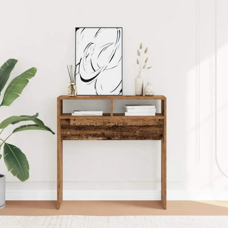 Bewerk hout bijzettafel voor stijl en functionaliteit - 1 / Oud hout / 78 cm - Bijzettafels