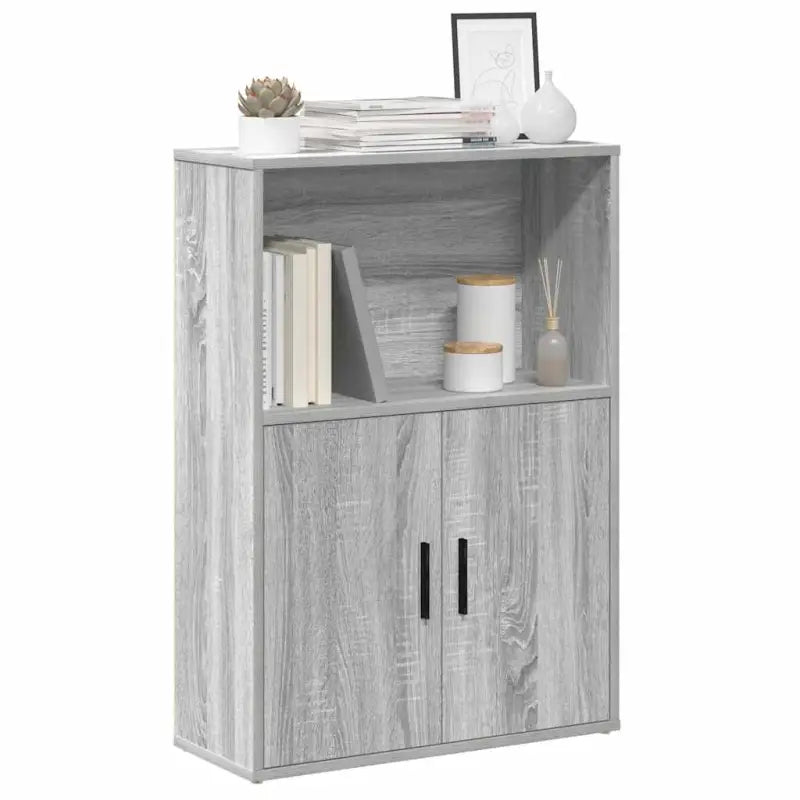 Bewerk hout boekenkast voor stijlvolle en praktische boekenopslag - Grijs sonoma / 1 / 85 cm - Boekenkasten