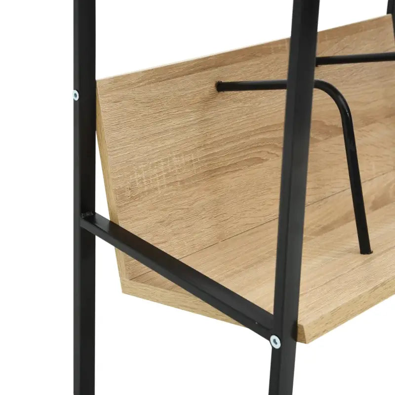 Bewerk hout boekenkast voor woonkamer en terras decoratie - Zwart en eiken / 1 - Boekenkasten