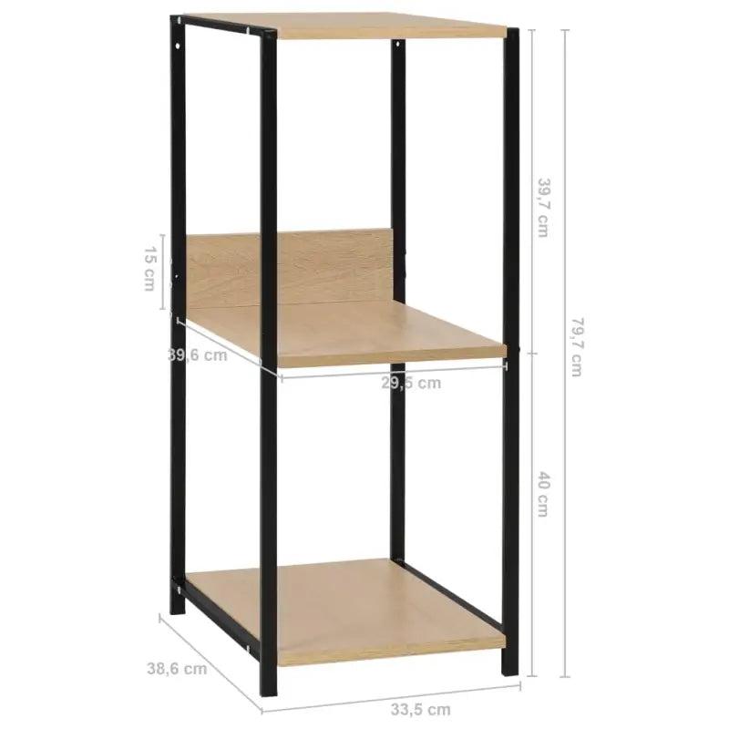 Bewerk hout boekenkast voor woonkamer terras en meer populair en tijdloos - Zwart en eiken / 1 - Boekenkasten