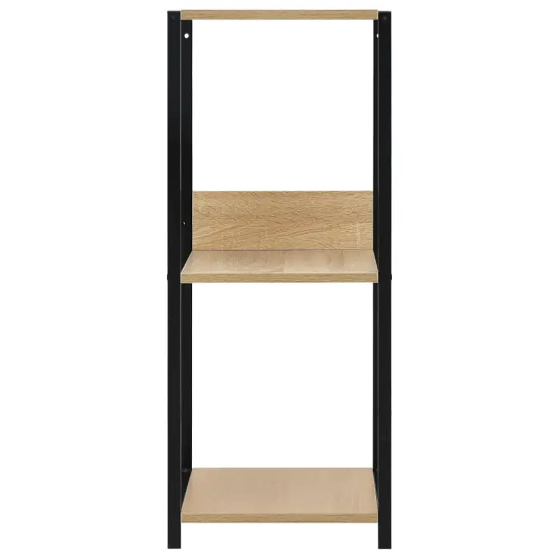 Bewerk hout boekenkast voor woonkamer terras en meer populair en tijdloos - Zwart en eiken / 1 - Boekenkasten