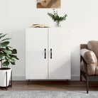 Bewerk hout dressoir in hoogglans wit met tijdloze uitstraling - Dressoirs & buffetkasten