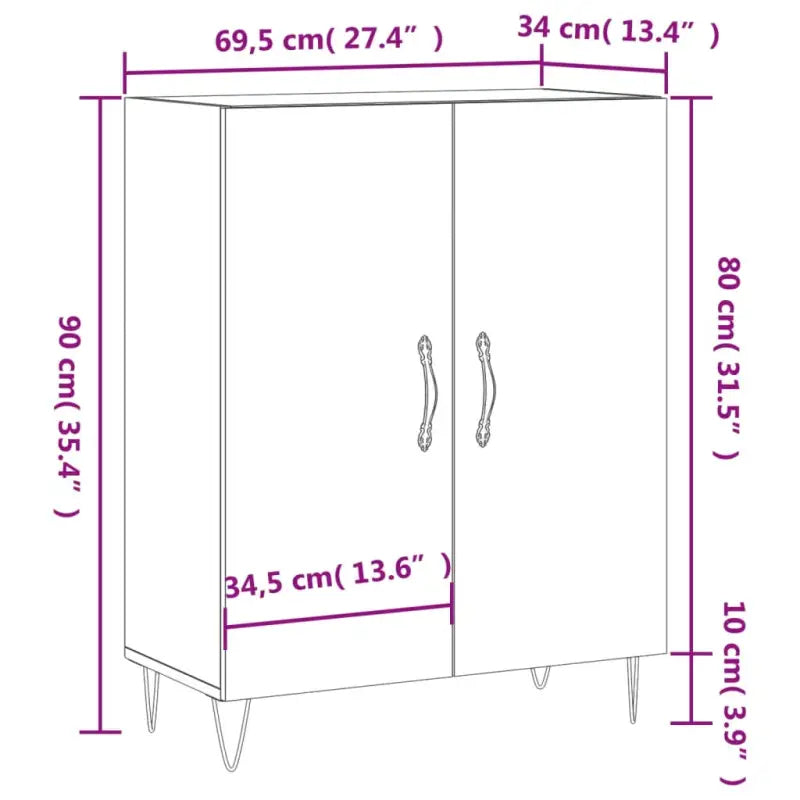 Bewerk hout dressoir in hoogglans wit met tijdloze uitstraling - Dressoirs & buffetkasten