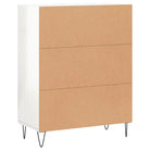 Bewerk hout dressoir in hoogglans wit met tijdloze uitstraling - Dressoirs & buffetkasten