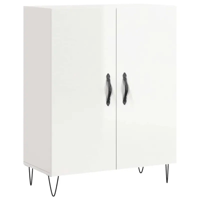 Bewerk hout dressoir in hoogglans wit met tijdloze uitstraling - Dressoirs & buffetkasten