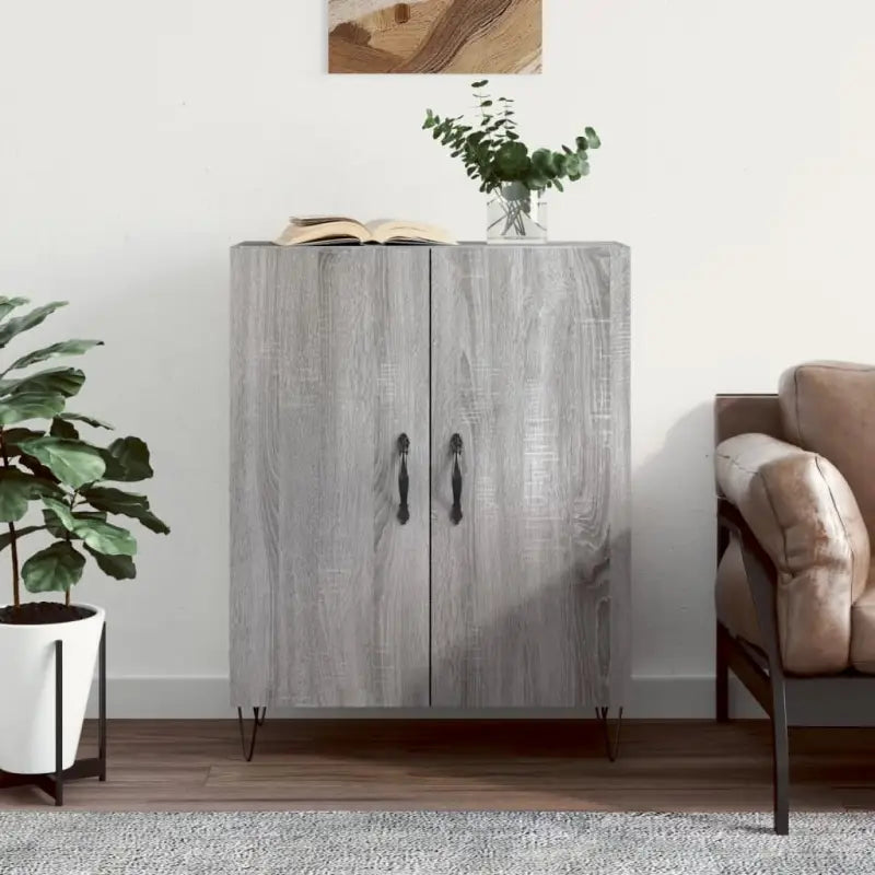 Bewerk hout dressoir in hoogglans wit met tijdloze uitstraling - Grijs sonoma / 1 - Dressoirs & buffetkasten