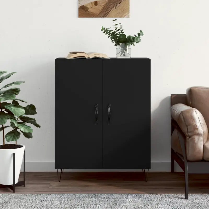 Bewerk hout dressoir in hoogglans wit met tijdloze uitstraling - Zwart / 1 - Dressoirs & buffetkasten