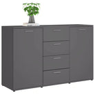 Bewerk hout dressoir met minimalistisch ontwerp en praktische opbergruimte - Grijs / 1 - Dressoirs & buffetkasten