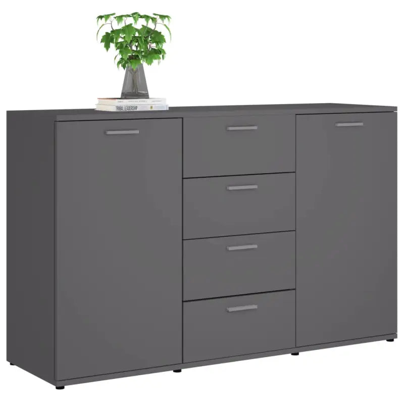 Bewerk hout dressoir met minimalistisch ontwerp en praktische opbergruimte - Grijs / 1 - Dressoirs & buffetkasten