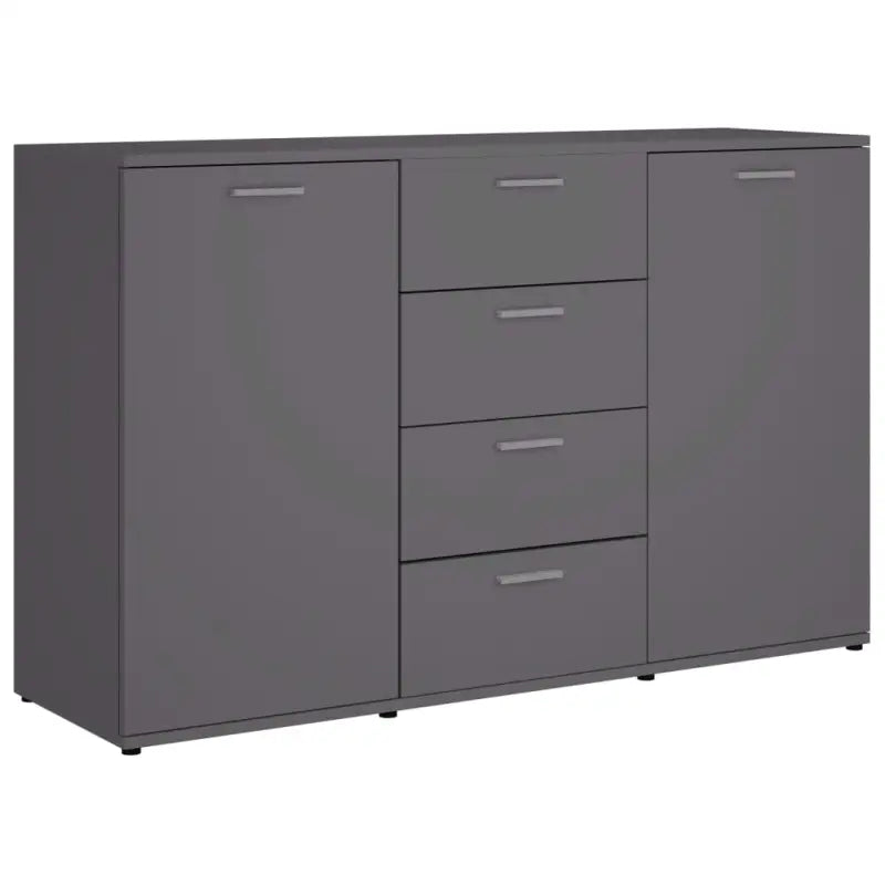 Bewerk hout dressoir met minimalistisch ontwerp en praktische opbergruimte - Grijs / 1 - Dressoirs & buffetkasten
