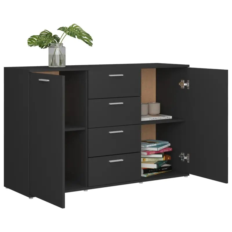 Bewerk hout dressoir met minimalistisch ontwerp en praktische opbergruimte - Grijs / 1 - Dressoirs & buffetkasten
