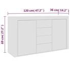 Bewerk hout dressoir met praktische opbergruimte voor woonkamer of keuken - Dressoirs & buffetkasten