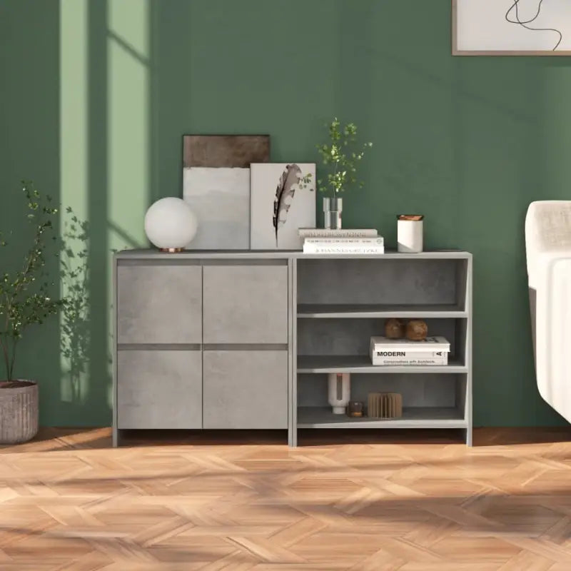 Bewerk hout dressoirs en buffetkasten met ruime afmetingen - Betongrijs / 2 - Dressoirs & buffetkasten