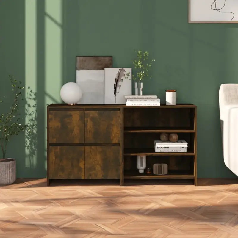 Bewerk hout dressoirs en buffetkasten met ruime afmetingen - Gerookt eiken / 2 - Dressoirs & buffetkasten