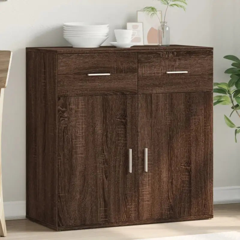 Bewerk hout Dressoirs en buffetkasten met trendy duurzame design - bruin eikenkleur / 1 - Dressoirs & buffetkasten