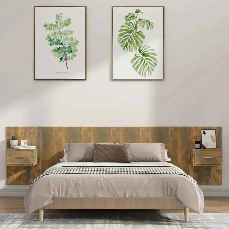 Bewerk hout hoofdborden en voetborden met kastjes voor een klassieke uitstraling