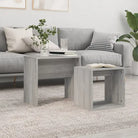 Bewerk hout kleine salontafels set voor kleine ruimtes - Grijs sonoma / 1 - Salontafels