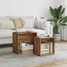 Bewerk hout kleine salontafels set voor kleine ruimtes - Oud hout / 1 - Salontafels