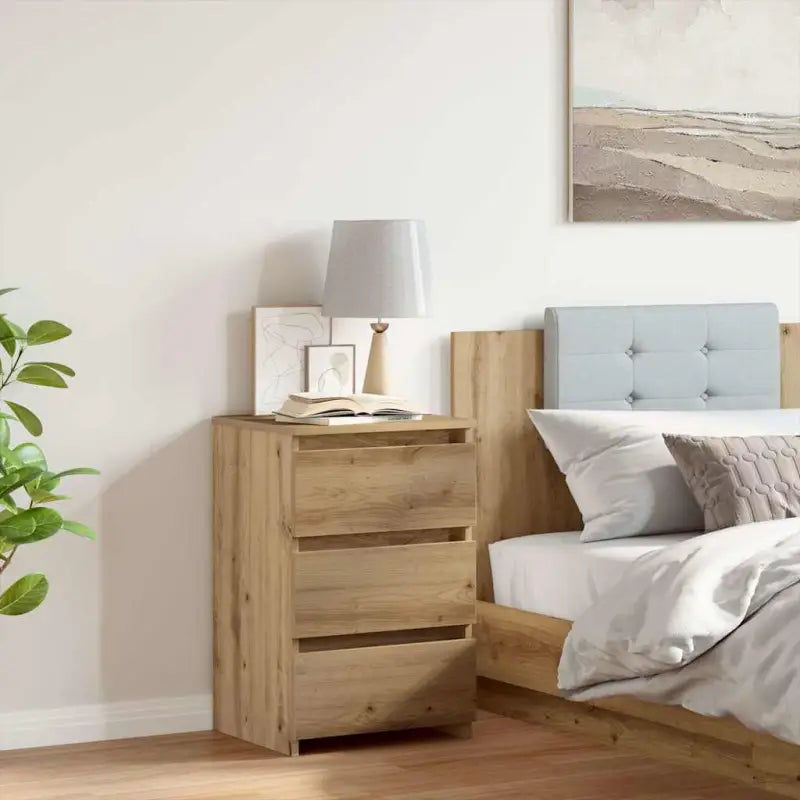 Bewerk hout nachtkastjes voor een chique en duurzame uitstraling - artisanaal eikenkleurig / 1 - Nachtkastjes