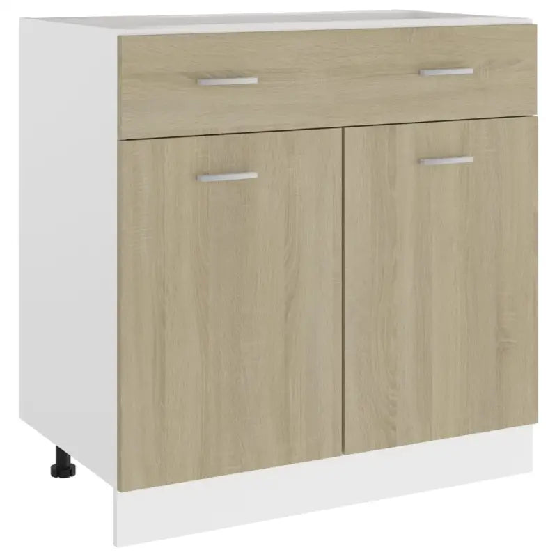 Bewerk hout onderkast voor een overzichtelijke en duurzame keukenruimte - Sonoma eiken / 1 / Onderkast met lade 80 cm