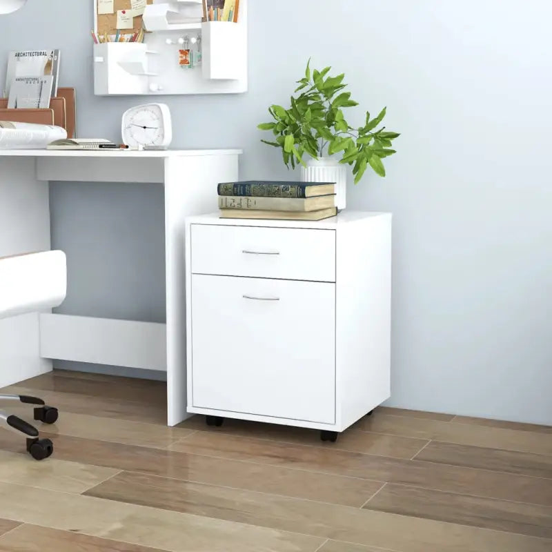 Bewerk hout opbergkast met modern design voor documenten en kleine spullen - Wit / 1 - Opbergkasten & lockerkasten