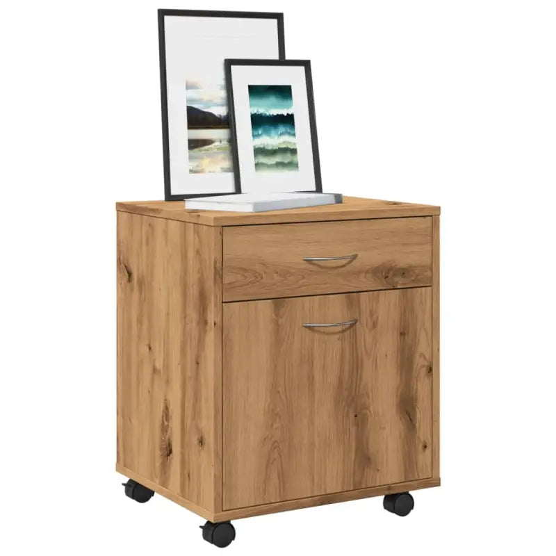 Bewerk hout opbergkast met modern design voor documenten en kleine spullen - artisanaal eikenkleurig / 1 - Opbergkasten