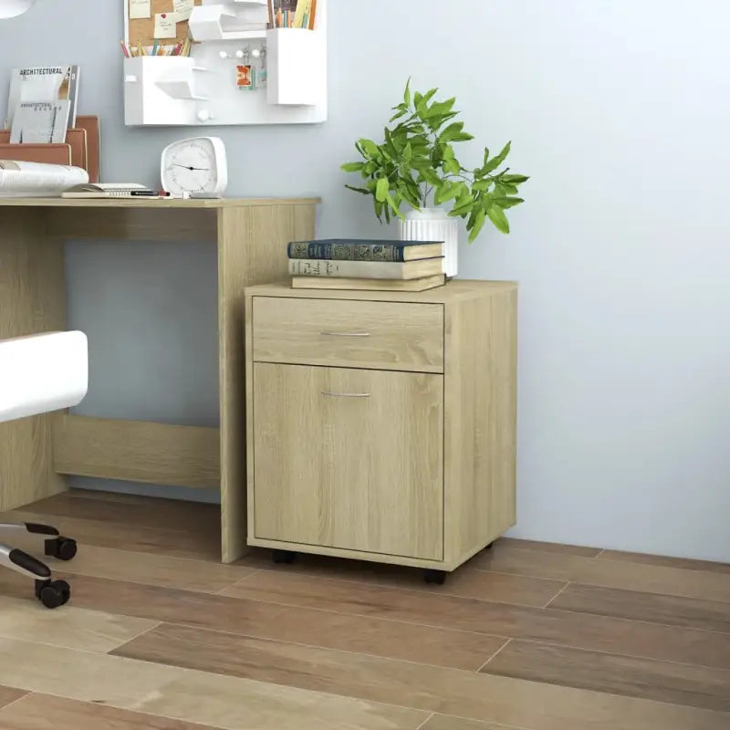Bewerk hout opbergkast met modern design voor documenten en kleine spullen - Sonoma eiken / 1 - Opbergkasten &