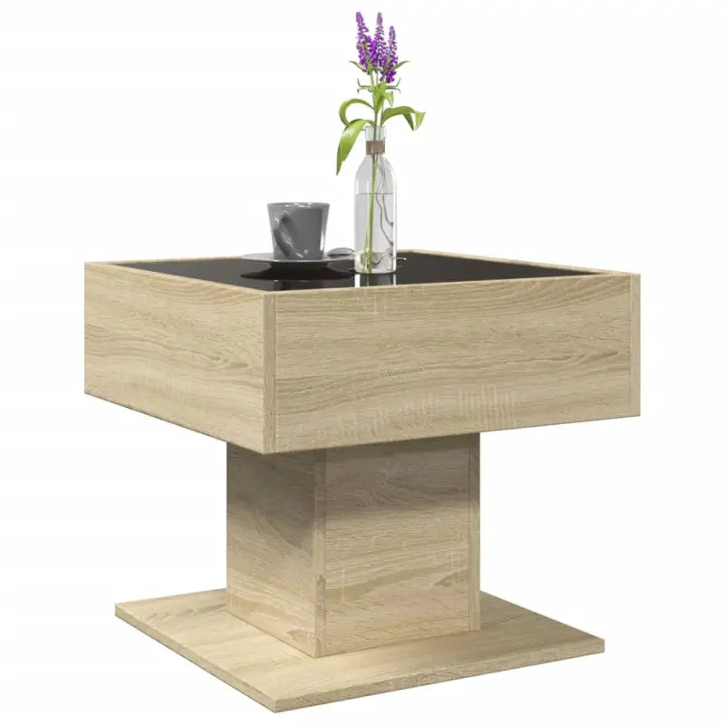 Bewerk hout salontafel met LED-Infinity Spiegel voor elke ruimte - Salontafels