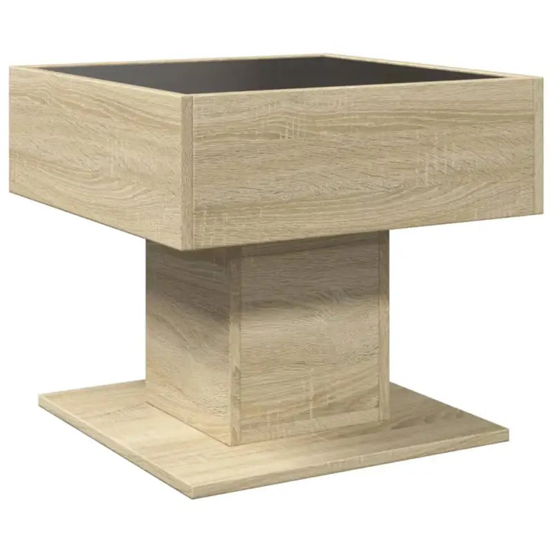 Bewerk hout salontafel met LED-Infinity Spiegel voor elke ruimte - Salontafels