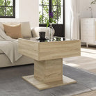 Bewerk hout salontafel met LED-Infinity Spiegel voor elke ruimte - Salontafels