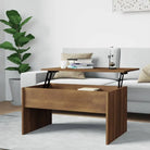 Bewerk hout salontafel met lift-top voor comfort en veelzijdigheid - bruin eikenkleur / 80 x 50 x 41.5 cm / 1