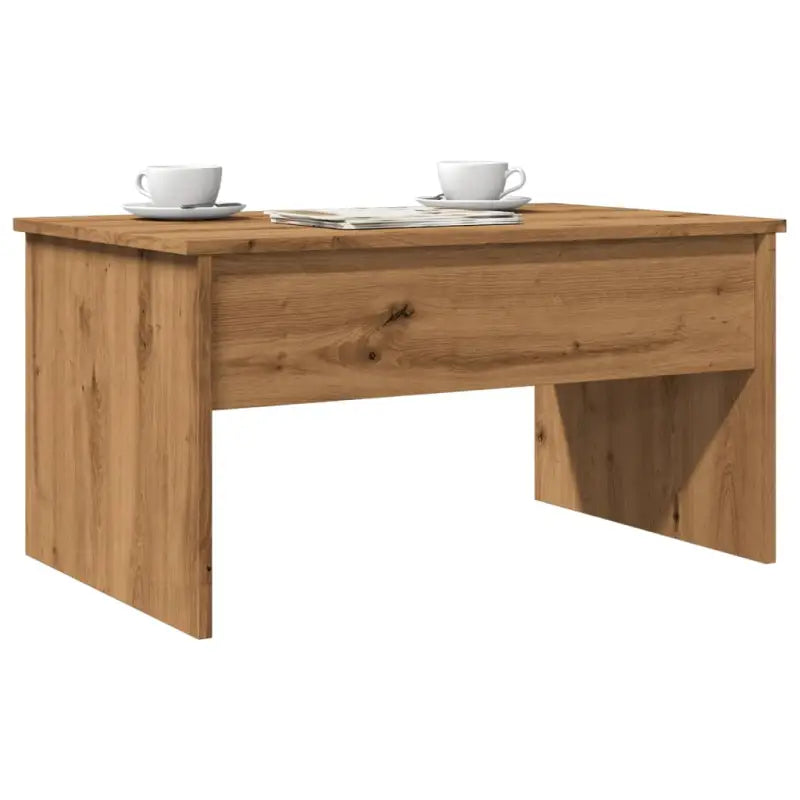 Bewerk hout salontafel met lift-top voor comfort en veelzijdigheid - artisanaal eikenkleurig / 80 x 50 x 41.5 cm / 1
