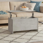Bewerk hout salontafel met lift-top voor versatile en stijlvolle inrichting - Betongrijs / 102 x 55 x 52.5 cm / 1