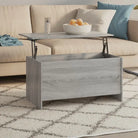 Bewerk hout salontafel met lift-top voor versatile en stijlvolle inrichting - Grijs sonoma / 102 x 55 x 52.5 cm / 1