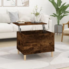 Bewerk hout salontafel met opklapbaar blad voor moderne woonkamers - Gerookt eiken / 1 / 60 cm - Salontafels