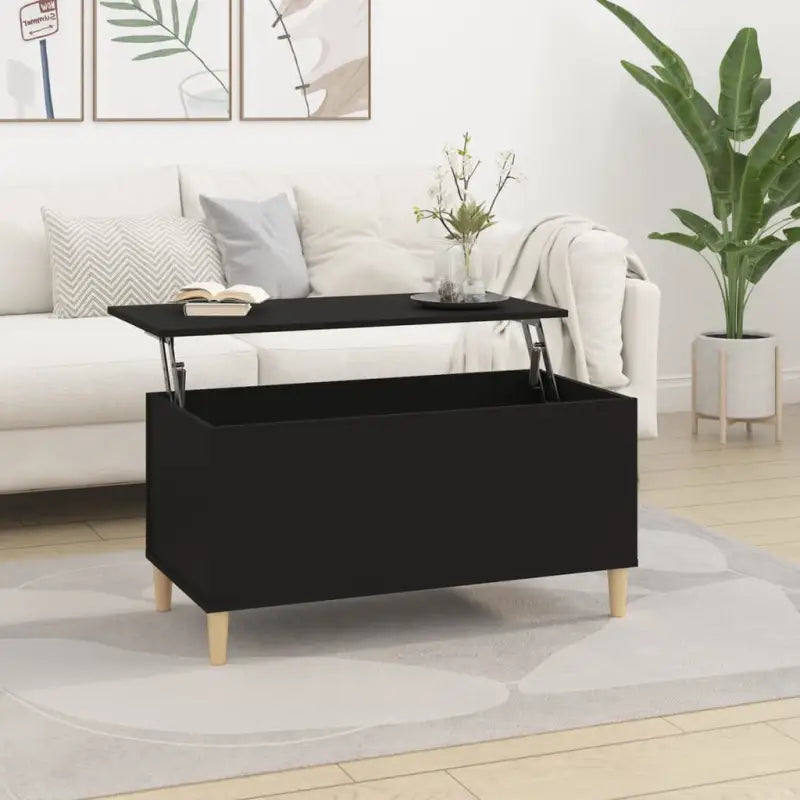 Bewerk hout salontafel met opklapbaar blad voor moderne woonkamers - Salontafels