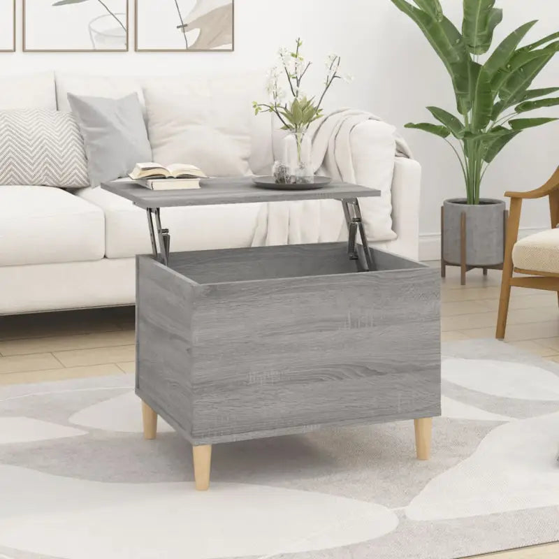 Bewerk hout salontafel met opklapbaar blad voor moderne woonkamers - Grijs sonoma / 1 / 60 cm - Salontafels