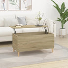 Bewerk hout salontafel met opklapbaar blad voor moderne woonkamers - Sonoma eiken / 1 / 90 cm - Salontafels