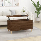 Bewerk hout salontafel met opklapbaar blad voor moderne woonkamers - bruin eikenkleur / 1 / 90 cm - Salontafels