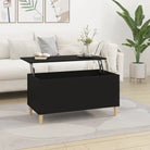 Bewerk hout salontafel met opklapbaar blad voor moderne woonkamers - Zwart / 1 / 90 cm - Salontafels