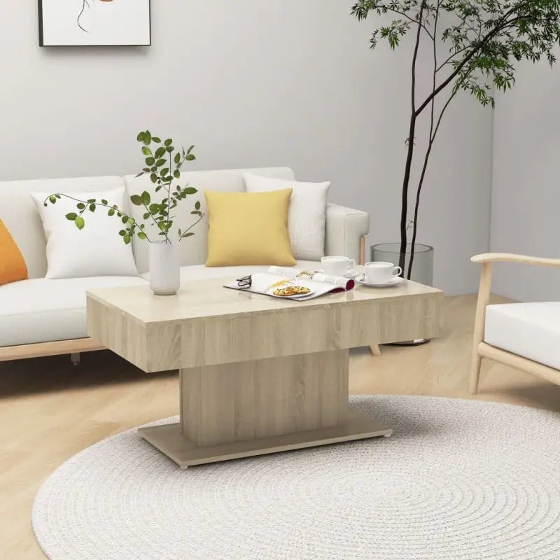 Bewerk hout salontafel voor een tijdloze woonkamersetting - Sonoma eiken / 1 - Salontafels