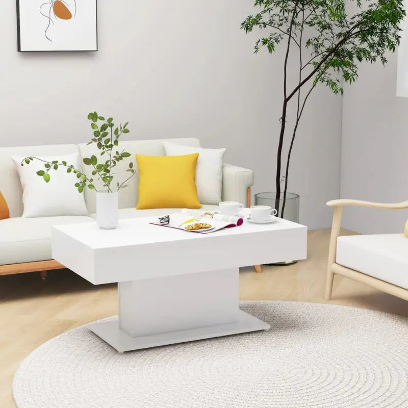Bewerk hout salontafel voor een tijdloze woonkamersetting - Wit / 1 - Salontafels