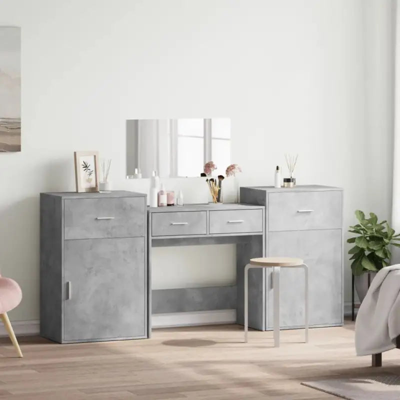 Bewerk hout stijlvolle slaapkamermeubelsets met make-uptafel binnen handbereik - Slaapkamermeubelsets