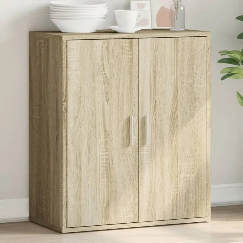 Bewerk hout televisiekast met strak ontwerp voor een moderne woonkamer - Sonoma eiken / 1 - Dressoirs & buffetkasten