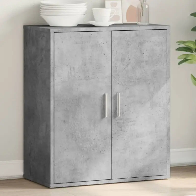 Bewerk hout televisiekast met strak ontwerp voor een moderne woonkamer - Betongrijs / 1 - Dressoirs & buffetkasten